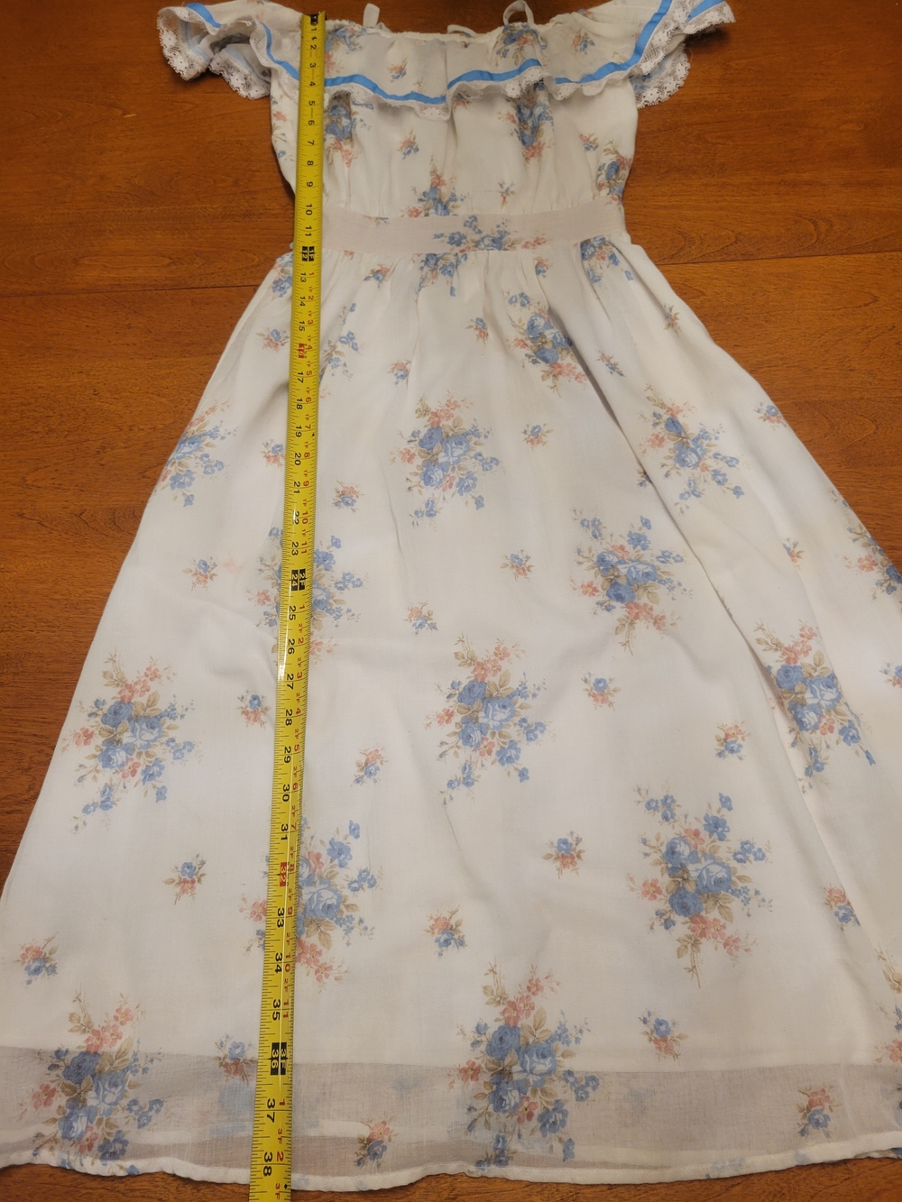 Vintage 70s Style Floral Off-Shoulder Midi Dress With Straps XXS-XS Cottagecore - Picture 16 of 16